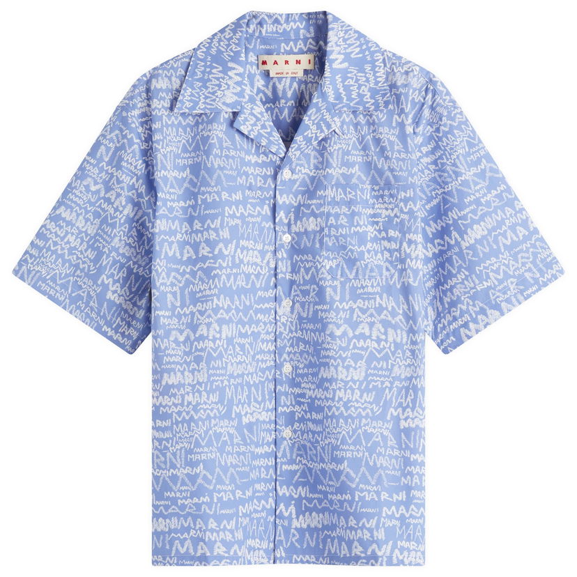 Skjorta Marni Marni Pencil Logo Vacation Shirt Blå | CUMU0213A5-UTC464-MPB26