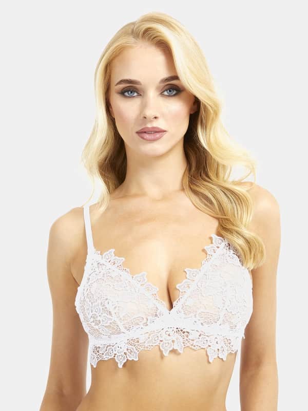 Behå GUESS Floral Animalier Embroidery Wired Triangle Bra Vit | O3BC08KBX60, 0