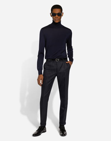 Byxor Dolce & Gabbana Dolce & Gabbana Tailored Striped Wool Pants Mörkblå | GP09TTFR21HS8052, 1