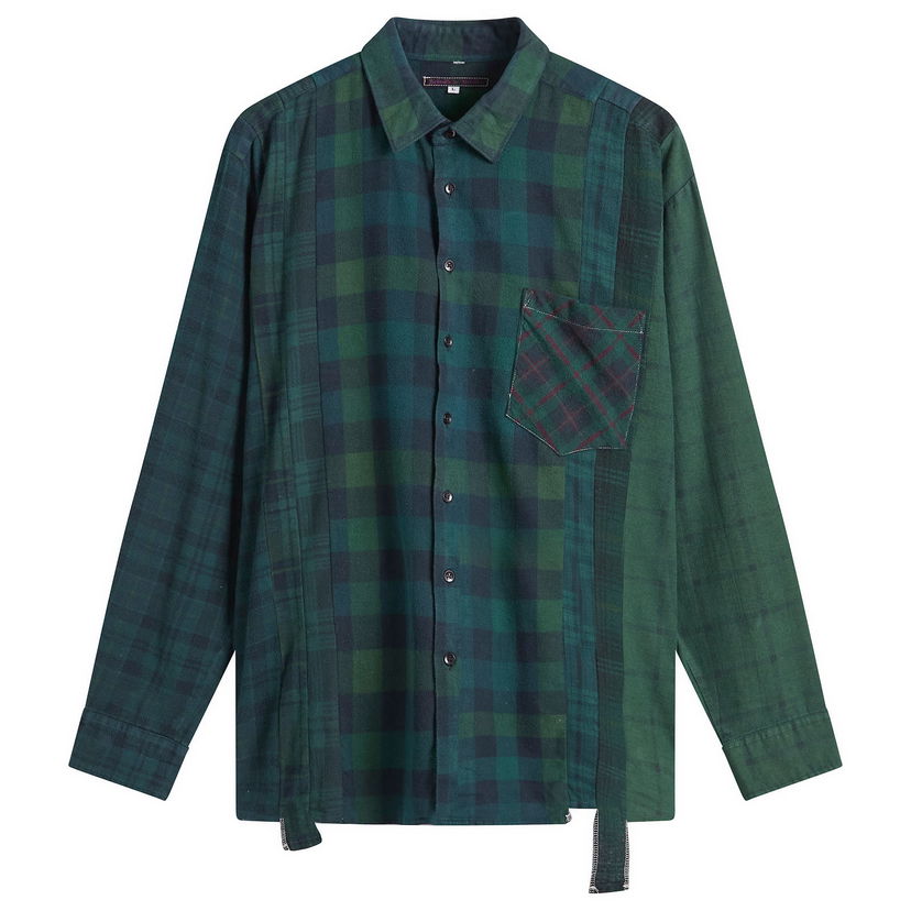 Skjorta Needles 7 Cuts Over Dyed Flannel Shirt Flerfärgad | RW394-B
