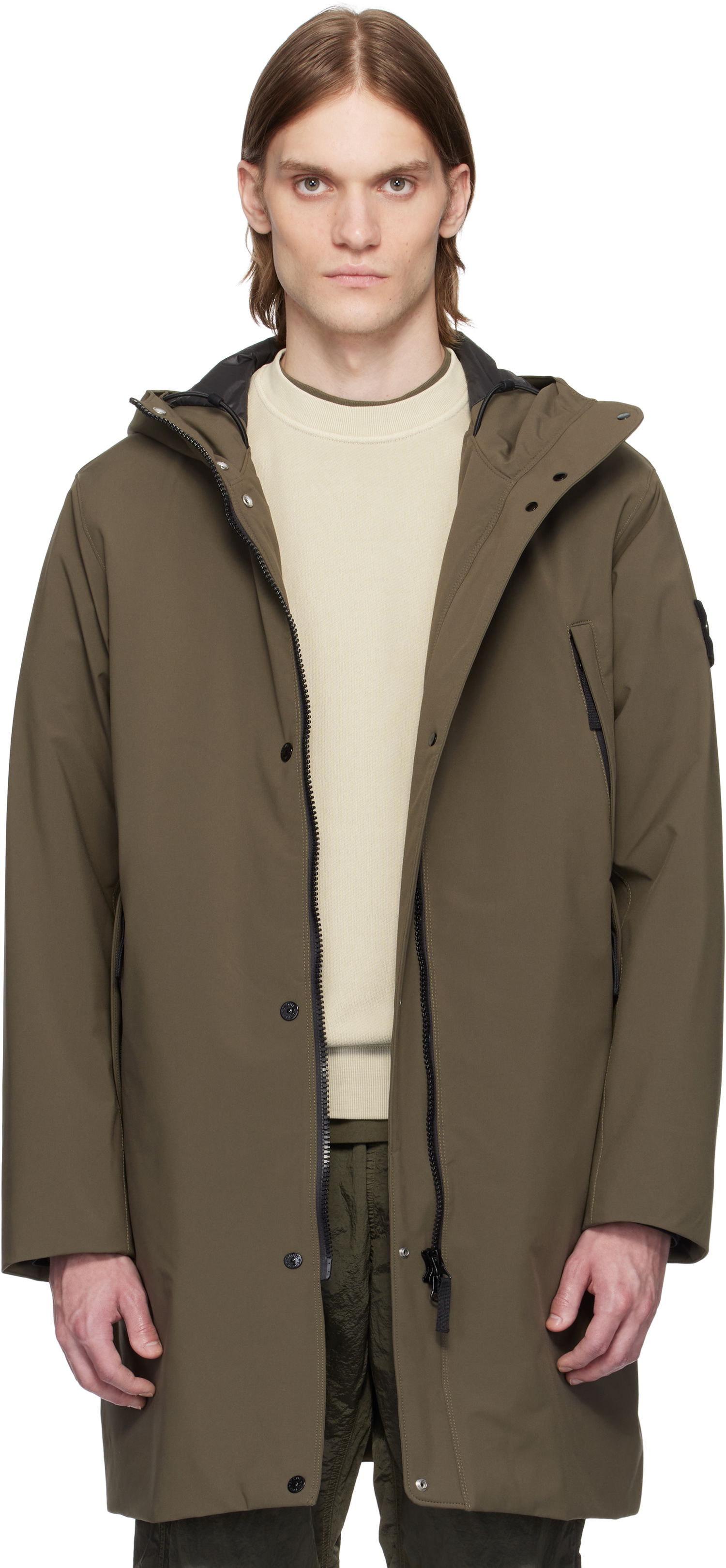 Regnrock Stone Island Stone Island Soft Shell-R E.Dye Technology Coat Grön | K1S15 7100001 S0A27, 0