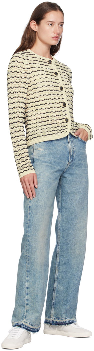 Sweater rag & bone rag & bone Elisa Wavy Knit Cardigan Beige | WAS24F068UG68, 3