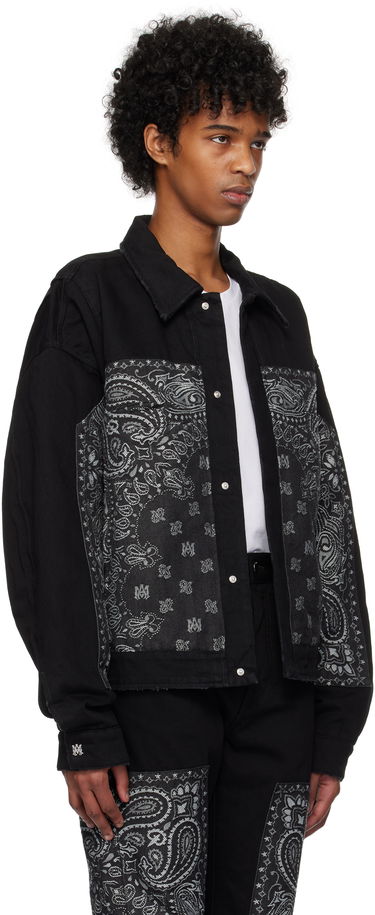 Jacka AMIRI AMIRI Bandana Jacquard Denim Jacket Svart | AMDNBN1007, 1