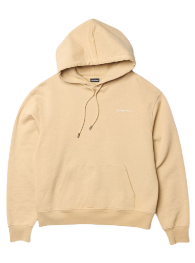 Sweatshirt Jacquemus Le Brode Embroidered Logo Regular Fit Hoodie Beige | 226JS310-2120-180