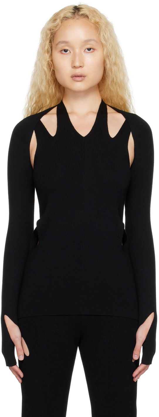Linne Dion Lee Cutout Long Sleeve Top Svart | C7146F22