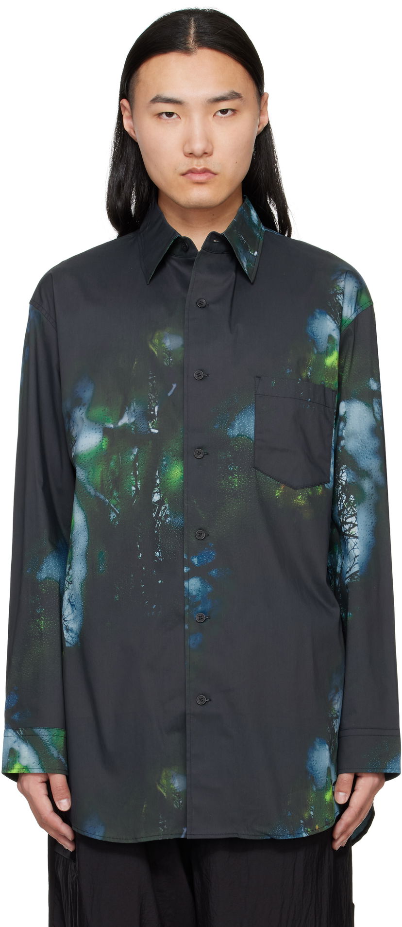 Skjorta Y-3 Y-3 Allover Print Shirt Svart | JL8299