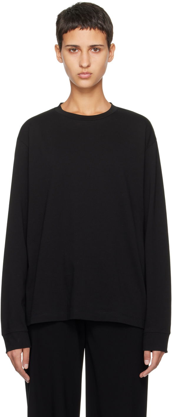 T-shirt The Row Ciles Long Sleeve T-Shirt Svart | 6891-K220