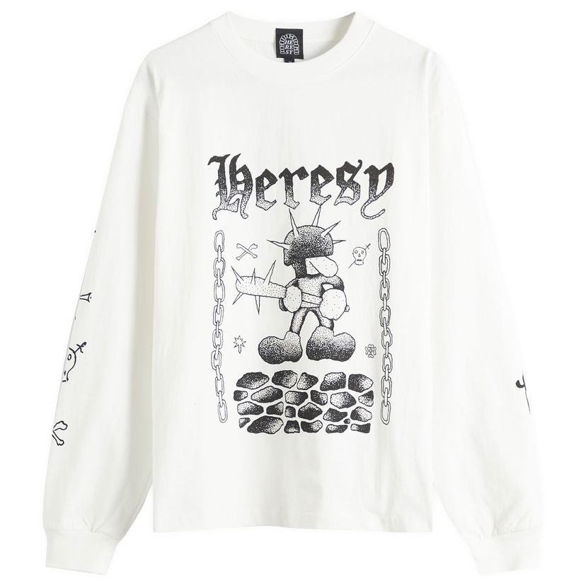 T-shirt Heresy Heresy Fightin' Longsleeve Graphic T-Shirt Vit | HSS25-T11E