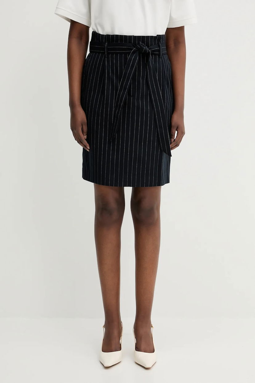 Kjol MAISON KITSUNÉ Maison Kitsuné Paperbag Pleated Mini Skirt Svart | OW01521WT3007