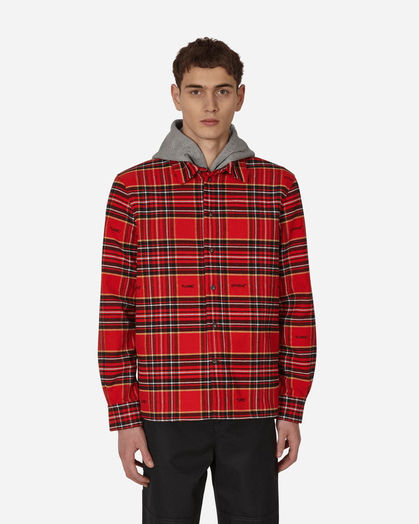 Skjorta Off-White Flannel Skate Shirt Red Röd | OMGA227S23FAB001 2510