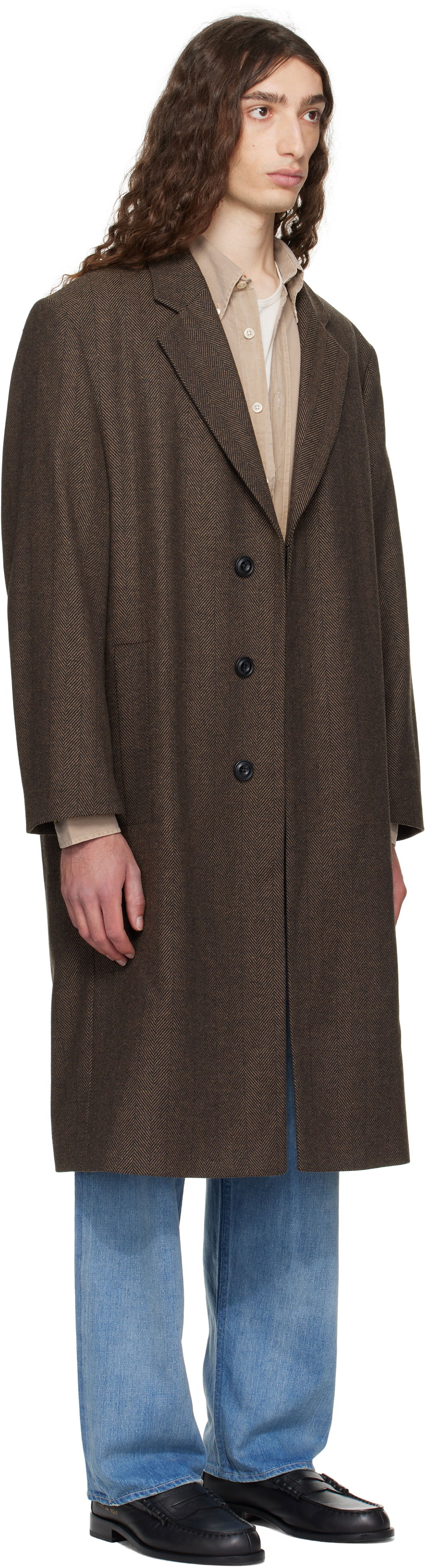 Rockar BOSS Hugo Regular Fit Concealed Closure Coat Brun | 50542695, 1