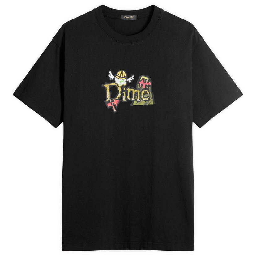 T-shirt Dime Classic Fuzzy Graphic T-Shirt, Size Large Svart | DIMESU2550-BLK