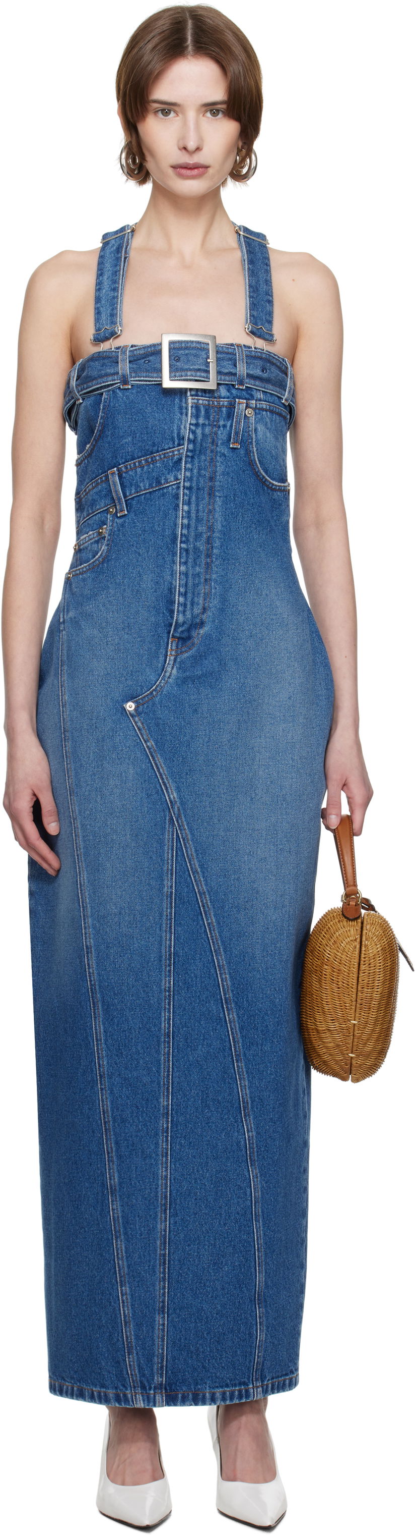 Klä Jean Paul Gaultier Jean Paul Gaultier 'The Overall' Denim Maxi Dress Blå | 25/33-F-RO303-D013-57