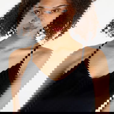 Linne Urban Classics Top Ladies Viscose Satin Slip Top Svart | TB6187-00007, 1