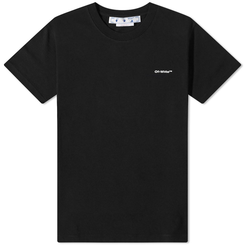 T-shirt Off-White Wave Outline Diagonal Slim Tee Svart | OMAA027F22JER0161001, 0