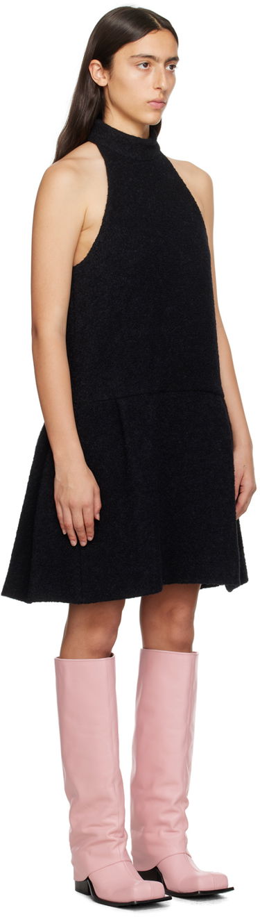 Klä We11done We11done Pleated Halter Neck Minidress Svart | WD-OP3-23-106-W-BK, 1