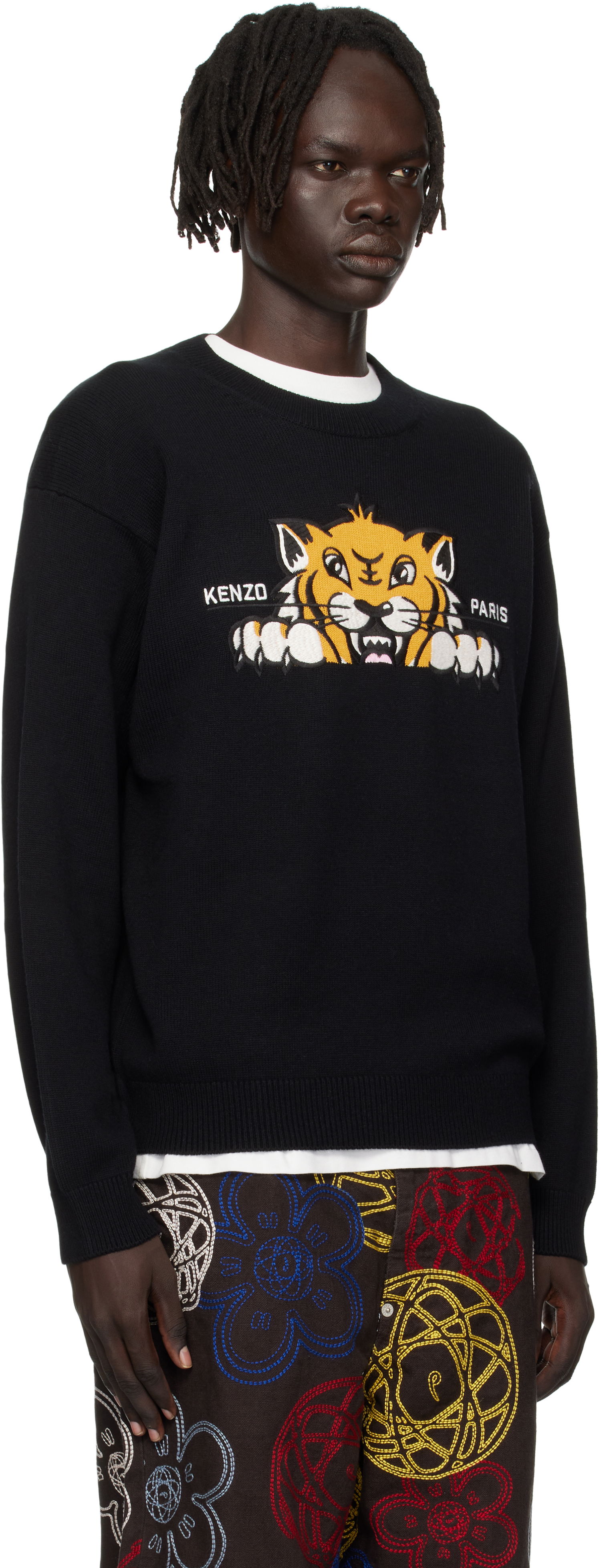 Sweater KENZO Kenzo Paris 'KENZO Happy Tiger' Embroidered Sweater Svart | FF65PU7503LI, 1
