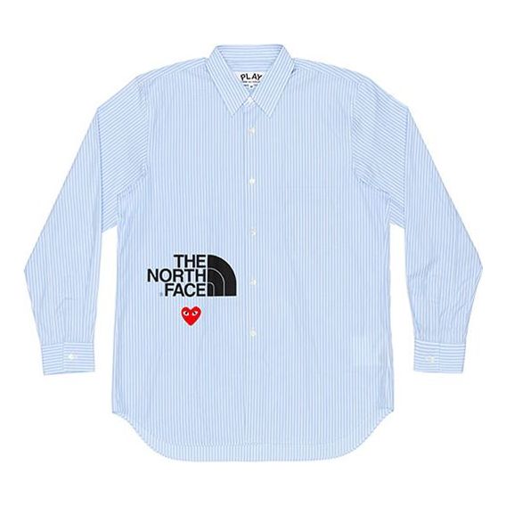 Skjorta Comme des Garçons PLAY x Striped Shirt Blå | AE-B202-051-1