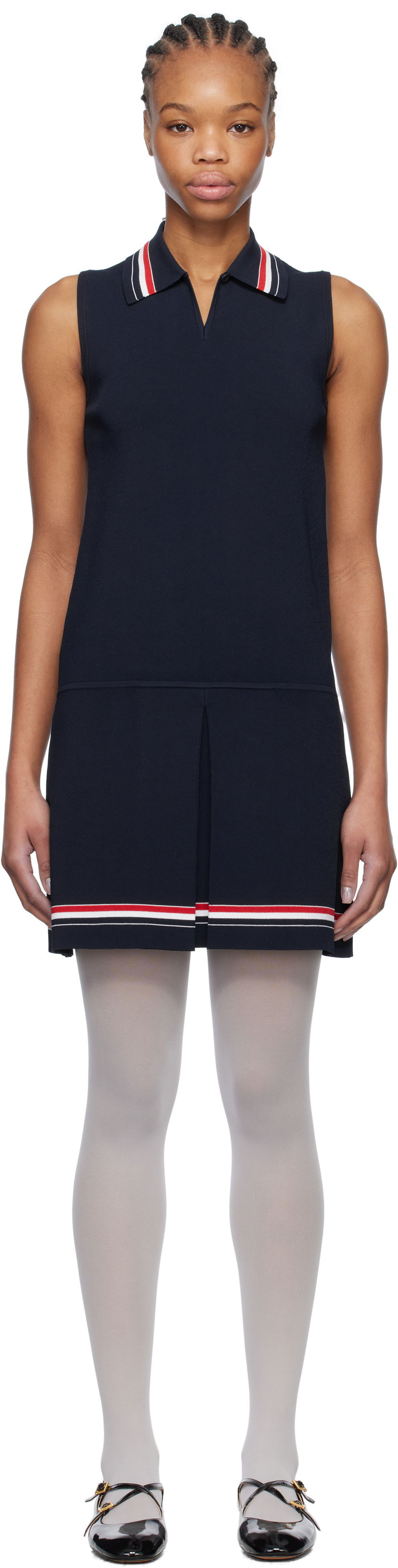 Klä Thom Browne Thom Browne Tennis Polo Minidress Mörkblå | FKD174A-Y5502
