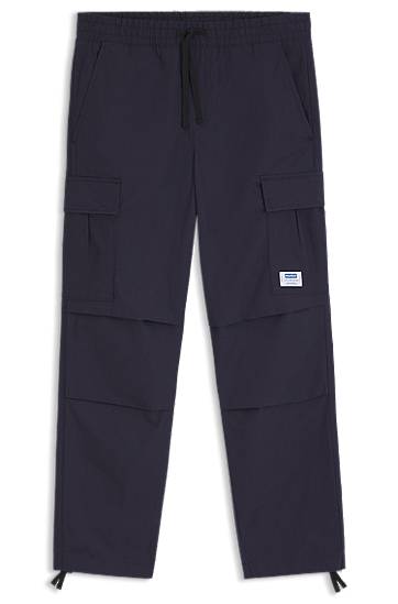 Cargo byxor BOSS Relaxed Fit Ripstop Cargo Trousers Mörkblå | 50545643