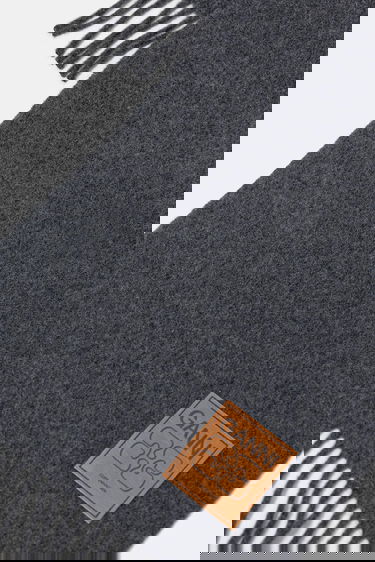 Halsduk GANNI Smooth Double Face Wool Solid Scarf Grå | A6932, 2