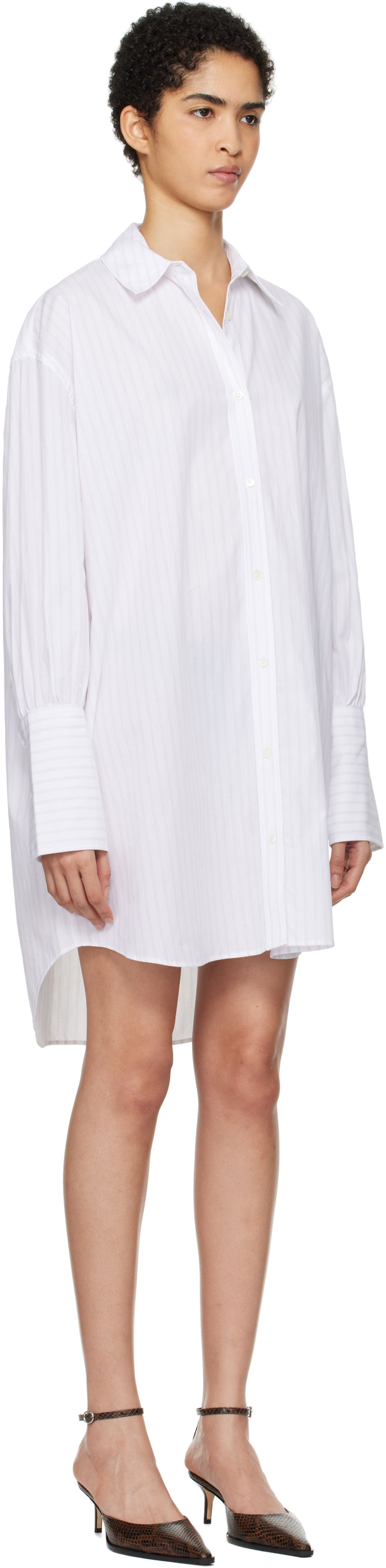 Skjorta Anine Bing ANINE BING Striped Lake Mini Shirt Dress Vit | A-02-10562-MTL31, 1