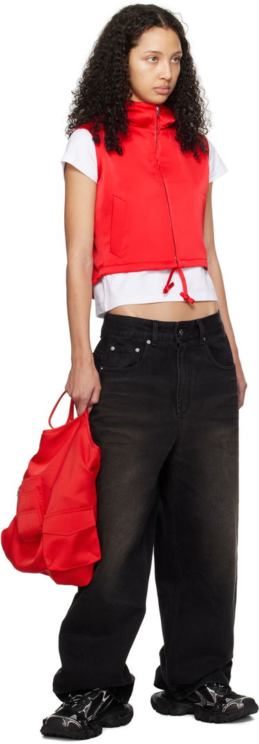 Väst We11done Hooded Cropped Vest Röd | WD-VT0-24-101-W-RD, 3