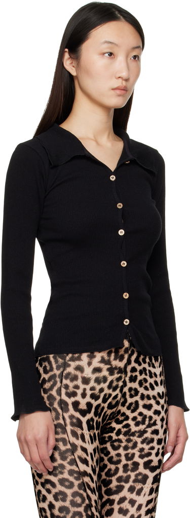 Skjorta Baserange Baserange Iso Ribbed Knit Top Svart | TTIS-RCR-AU25, 1