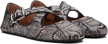 Sneakers och skor Alaïa ALAÏA Criss Cross Snake Ballerina Flats Svart | AA3A046I054, 3