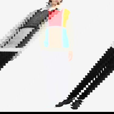 Sweater BEAMS Long Sleeve Colour Block Knit Polo, Size Medium Flerfärgad | 3812-0031-048-01, 4