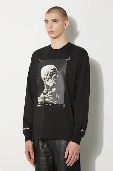 T-shirt Stampd STAMPD Skeleton Relaxed Fit Graphic Long Sleeve T-Shirt Svart | SLA.M3249LT.BLK, 3