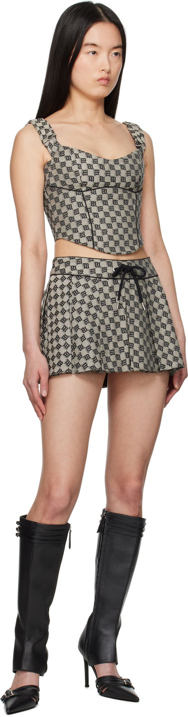 Kjol MISBHV MISBHV Monogram Jacquard Canvas Miniskirt Beige | 250W854, 3