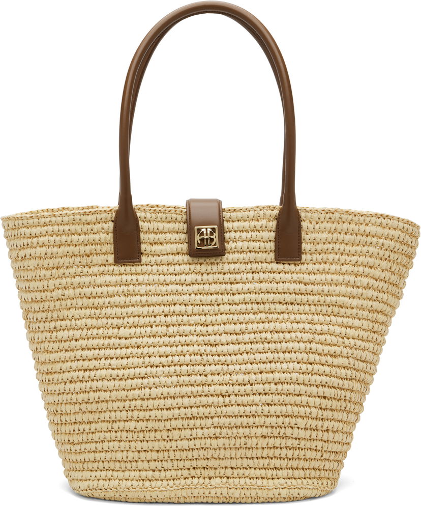 Tygpåse Anine Bing ANINE BING Lou Monogram Tote Beige | A-13-11224-NAT1