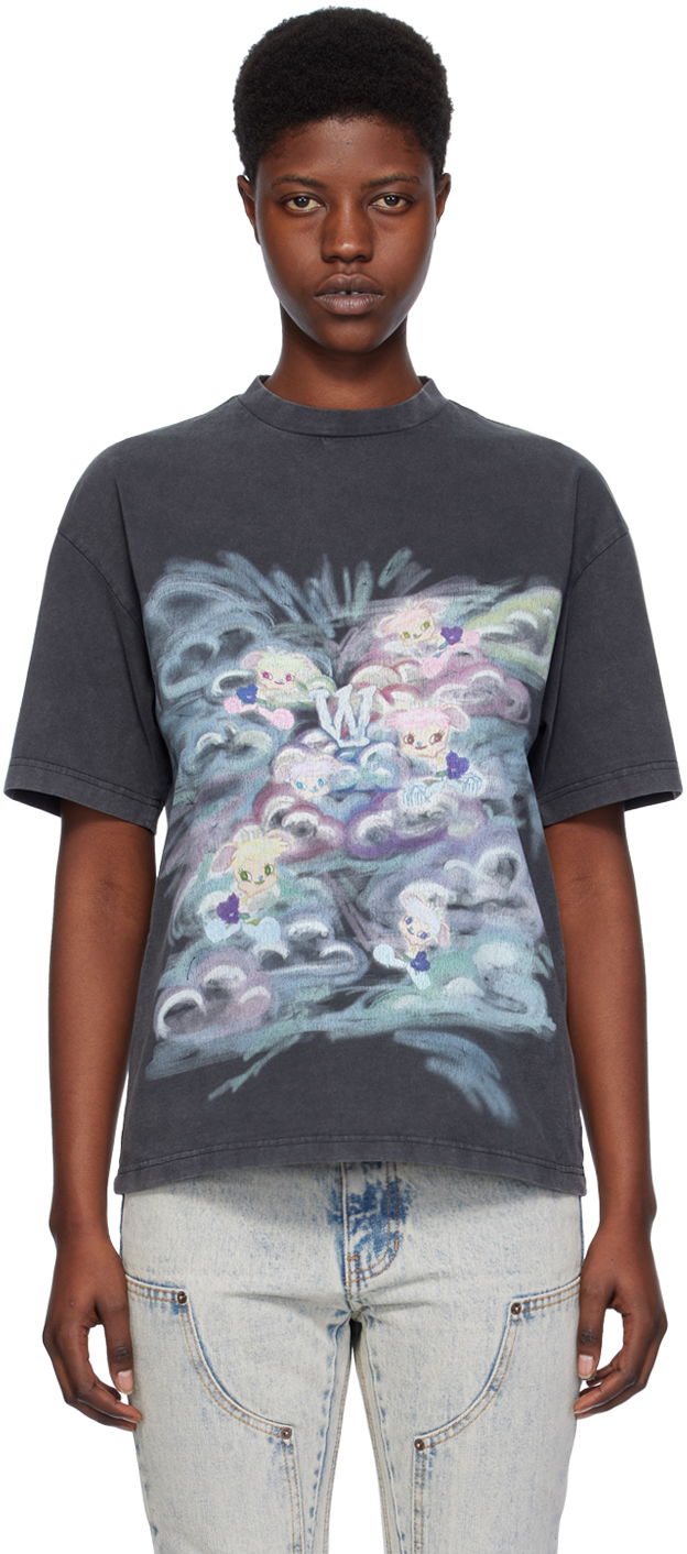 T-shirt We11done We11done Printed T-Shirt Svart | WD-TT0-24-729-U-BK