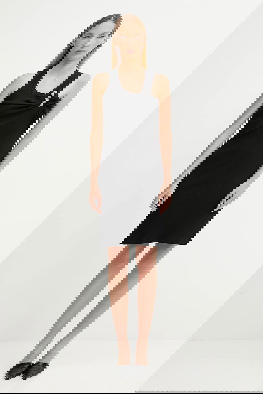 Klä Coperni Coperni Washing Clip Rib Midi Dress Svart | COPR192F5033, 0