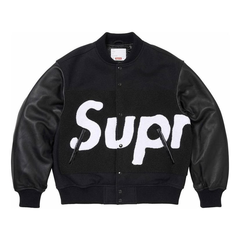 Bomberjacka Supreme Big Logo Chenille Varsity Jacket Svart | SUP-SS24-005