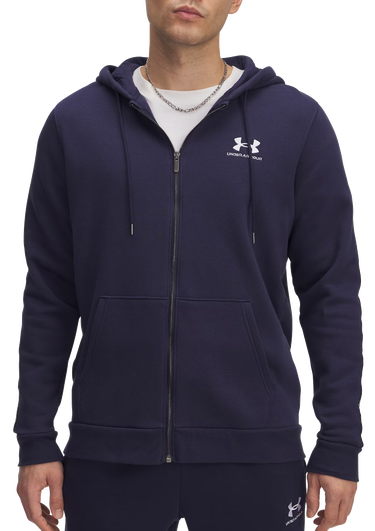 Sweatshirt Under Armour Under Armour UA Icon Fleece FZ Taping Full-Zip Hoodie Mörkblå | 1390298-410, 0