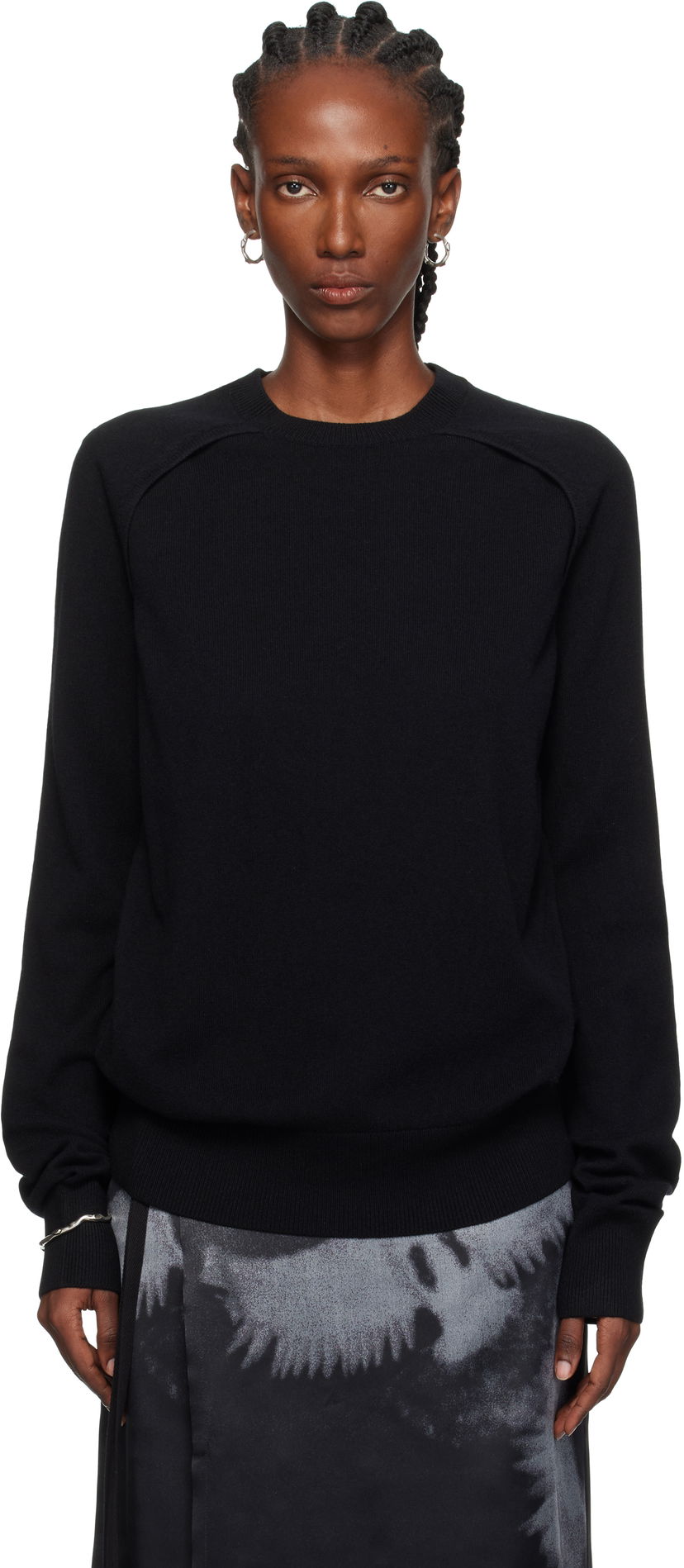 Sweater Ann Demeulemeester Ann Demeulemeester Ulu Cut-Out Sweater Svart | CO02-W-KN01-FA147-099