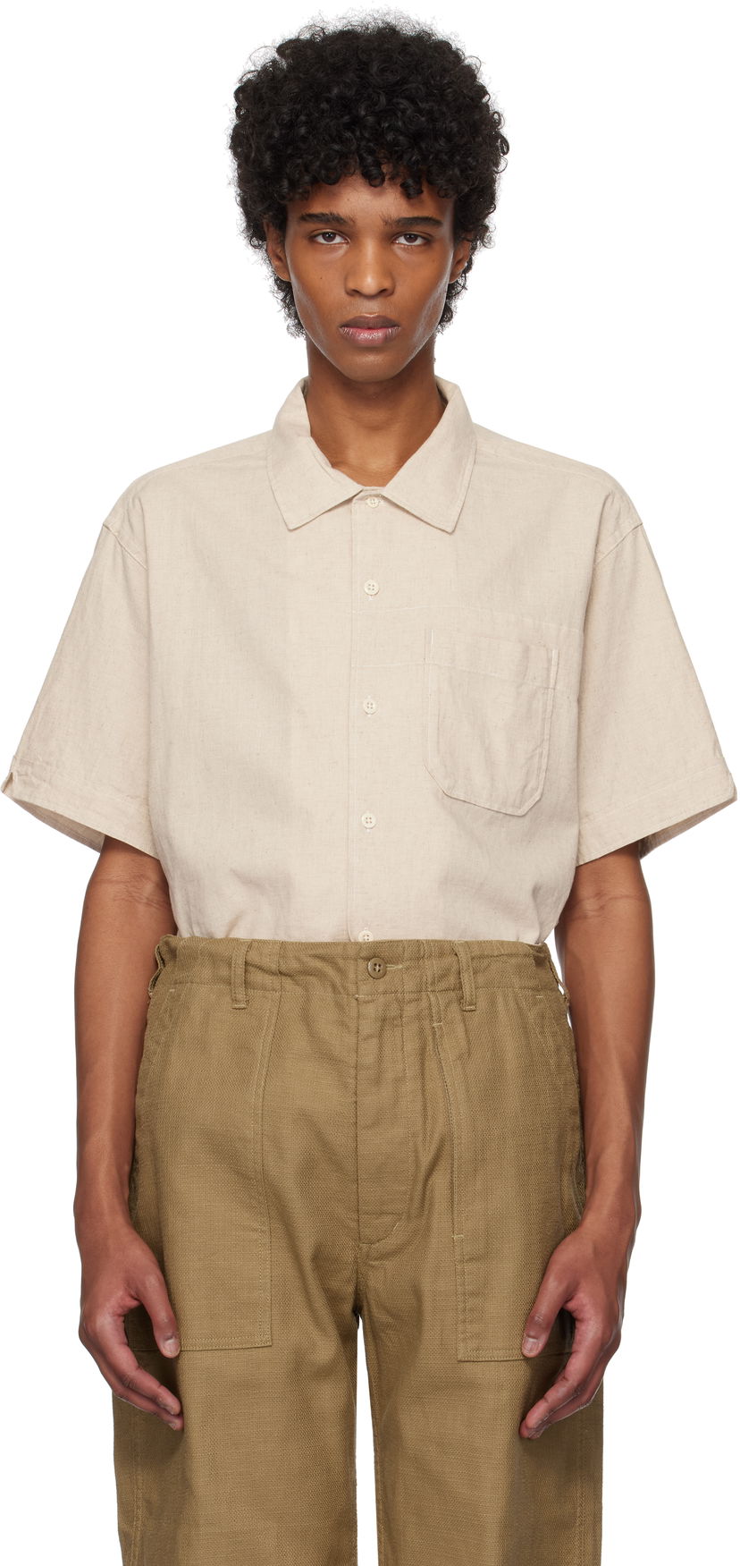 Skjorta Engineered Garments Engineered Garments Camp Shirt Beige | 25S1A004