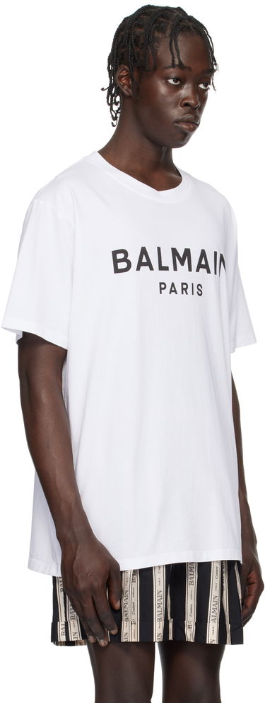 T-shirt Balmain Print T-Shirt Svart | EH1EG010BB73, 4