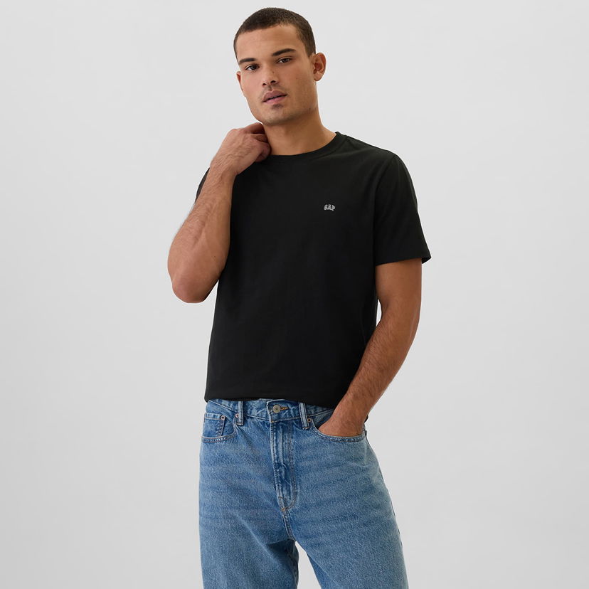 T-shirt GAP T-shirt Micro Logo Crew True Black S Svart | 502022-02