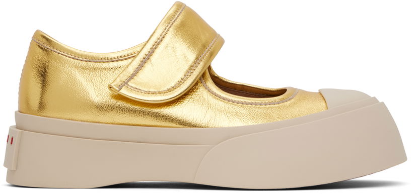 Kläder Marni Marni Leather Mary Jane Ballerinas Gul | SNZW003120 PR695