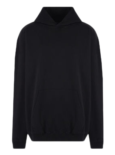 Sweatshirt Balenciaga Oversized Jersey With Logo Embroidery Hoodie Svart | 620973TNVB11070