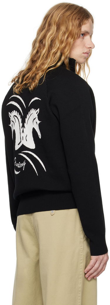 Sweater Burberry Burberry Wool Blend Track Jacket Svart | 8098865, 2