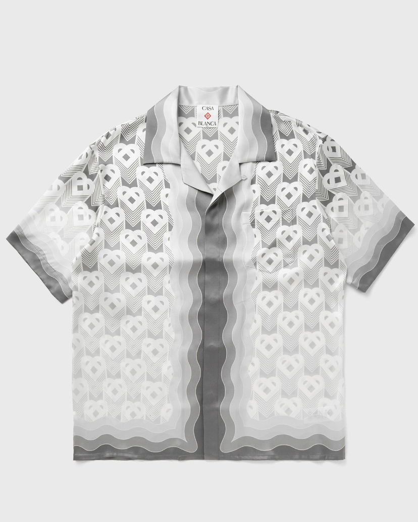Skjorta Casablanca Casablanca Short Sleeve Cuban Collar Shirt Grå | U-MPS25-SH-003-02