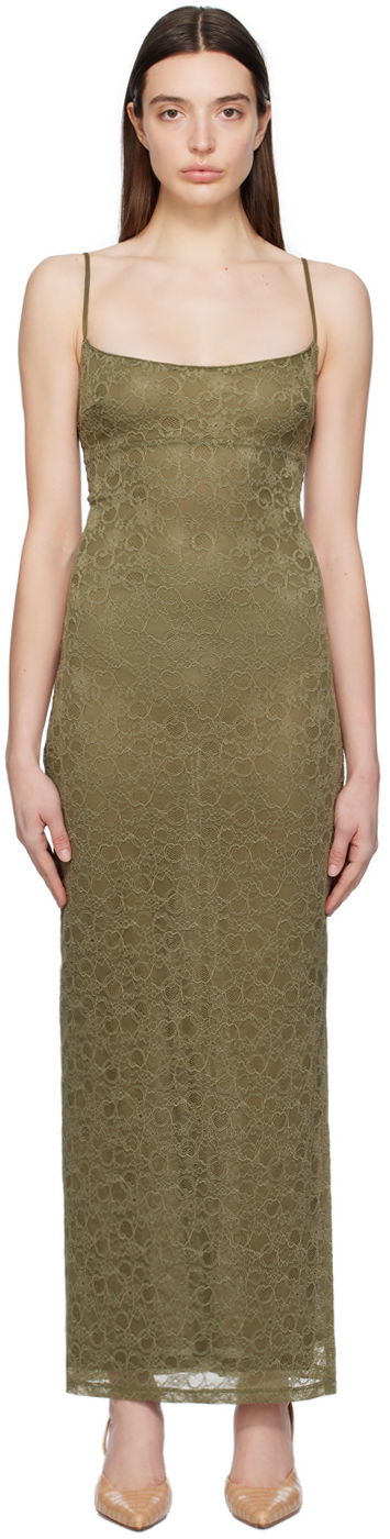 Klä Miaou Miaou Thais Lace Maxi Dress Grön | 5019SLHUN, 0