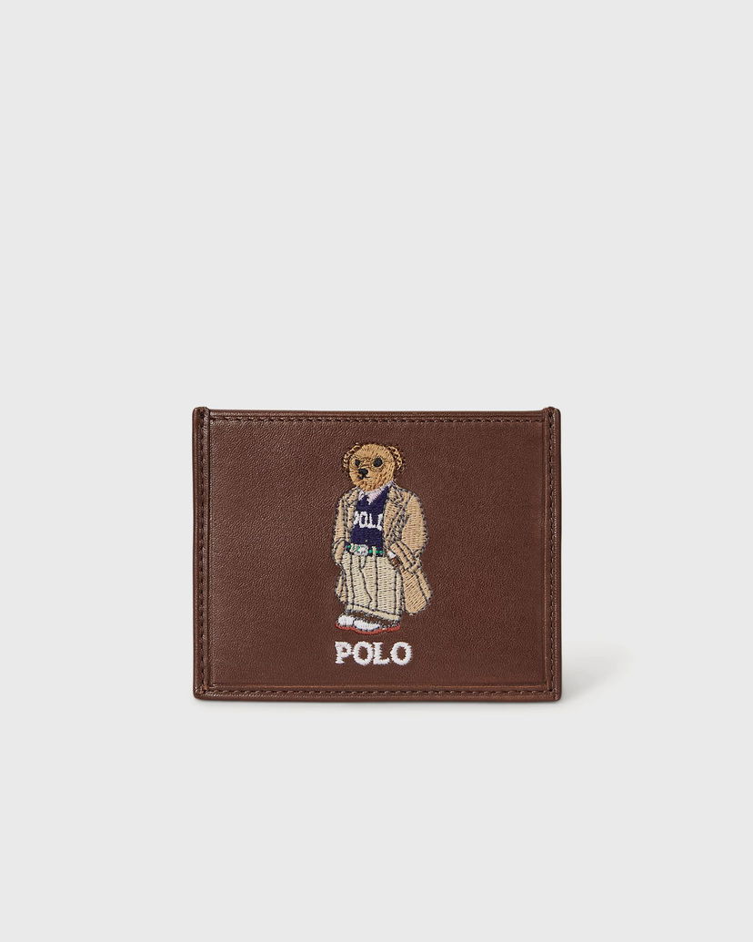 Plånbok Polo by Ralph Lauren Polo Bear Embroidered Card Case Brun | 405978047001