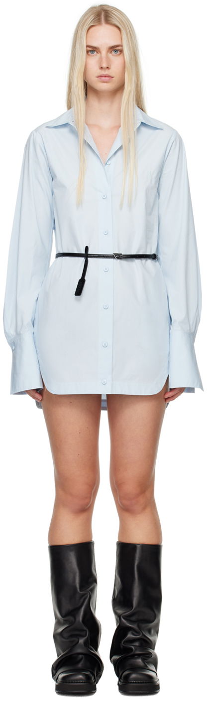Skjorta The Attico The Attico Shirt-Style Minidress Blå | 247WCA318 C052, 0