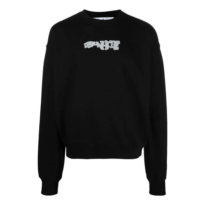Sweatshirt Off-White Off-White Logo Print Crew Neck Sweatshirt Svart | OMBA058F22FLE0031001