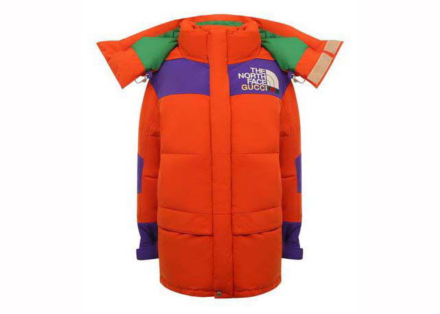 Jacka Gucci The North Face x Long Down Jacket Orange/Purple/Green Röd | 663921 XKQSL 6167